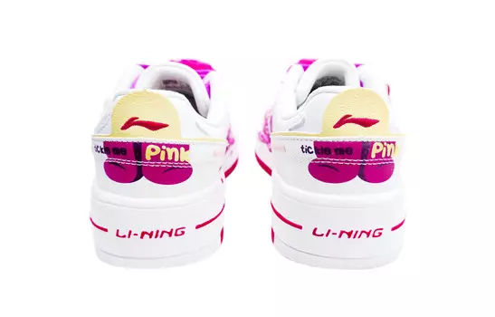 Кроссовки Disney X LINING Skateboarding Shoes Women's Low-top Pink, белый