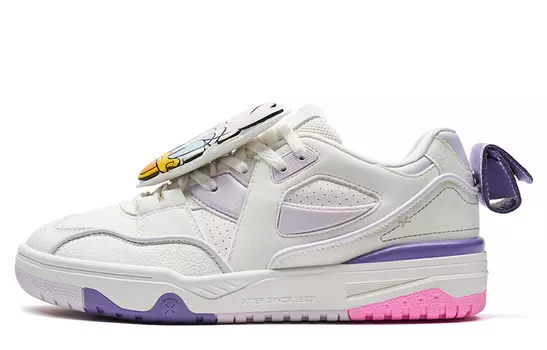 Кроссовки Disney X XTEP Donald Duck Series Skateboarding Shoes Women's Low-top Sail White/slightly Purple, белый/фиолетовый