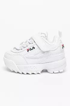Кроссовки Disruptor из экокожи с контрастным логотипом Fila, белый