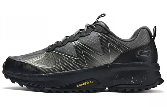 Кроссовки для активного отдыха мужские с низким верхом оливково-черные Skechers