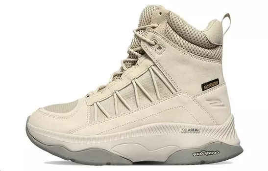 Кроссовки для активного отдыха женские высокие бежевые Skechers