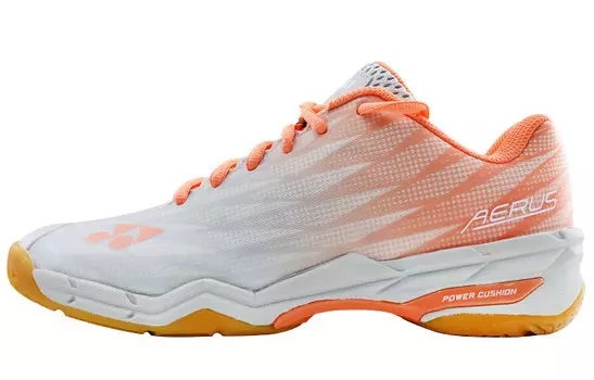 Кроссовки для бадминтона AX Super Light 5 женские с низким верхом цвета коралловый оранжевый Yonex