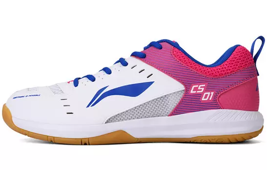 Кроссовки для бадминтона Feather Unisex Low-top Standard White/Visible Pink Lining