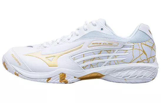 Кроссовки для бадминтона PRO унисекс с низким верхом, белый/золотой Mizuno
