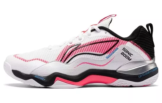 Кроссовки для бадминтона Sonic Boom унисекс с низким верхом PUMA White/PUMA Black/Poison Pink Lining