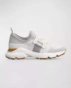 Кроссовки для бега эластичной вязки Tod's, цвет Bianco Calce