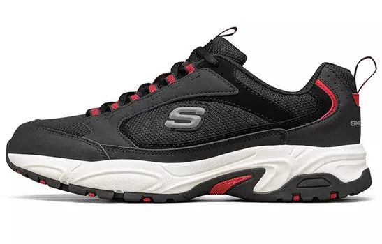 Кроссовки для бега Alertness мужские с низким верхом, черные/белые/красные Skechers