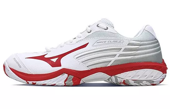 Кроссовки для бега Claw унисекс с низким верхом, белые/красные Mizuno