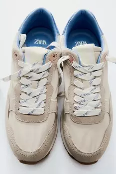 Кроссовки для бега contrast ZARA, кремово-белый