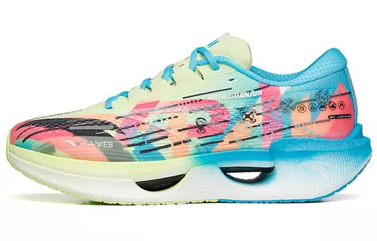 Кроссовки для бега Crash Wave 1 мужские с низким верхом Sprout Green/Chlorine Blue/Fluescent Red Anta