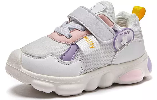 Кроссовки для бега для детей дошкольного возраста Miffy, белый/светло-фиолетовый