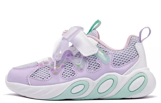 Кроссовки для бега для детей дошкольного возраста Qiaodan, цвет Purple / water waves