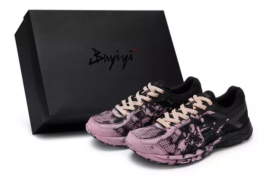 Кроссовки для бега Gel-Contend 4 мужские с низким верхом, черные/розовые Asics