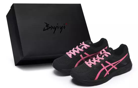 Кроссовки для бега Gel-Contend 4 мужские с низким верхом, черные/розовые Asics