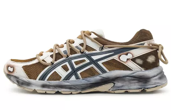 Кроссовки для бега Gel-Contend 4 мужские с низким верхом коричневые/белые/синие Asics