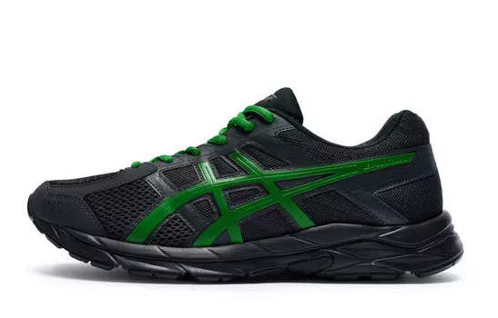 Кроссовки для бега Gel-Contend 4 женские с низким верхом, черные/зеленые Asics