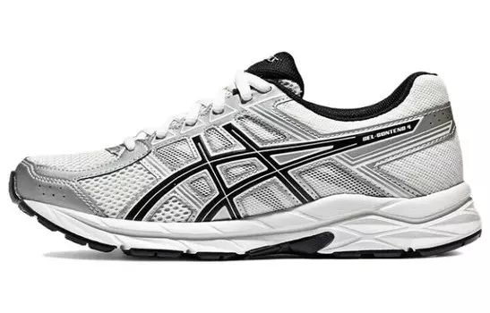 Кроссовки для бега Gel-Contend 4 женские с низким верхом, серебристо-черный Asics