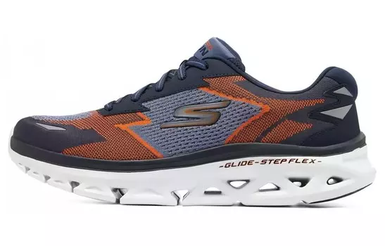 Кроссовки для бега Glide Step мужские с низким верхом, синие/оранжевые Skechers