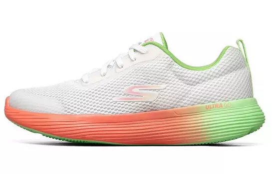 Кроссовки для бега Go Run 400 V2 женские с низким верхом, белые/зеленые/оранжевые Skechers