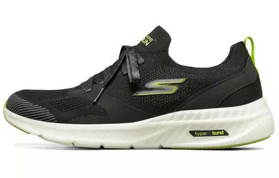 Кроссовки для бега Go Run Hyper Burst мужские с низким верхом, черные/белые/лимонные Skechers