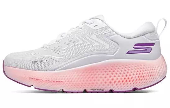 Кроссовки для бега Go Run Max Road 6 женские с низким верхом, белые/розовые/фиолетовые Skechers