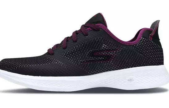 Кроссовки для бега Go Walk 4 женские с низким верхом, черные/фиолетовые Skechers