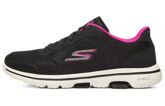 Кроссовки для бега Go Walk 5 женские с низким верхом, черные/розовые Skechers