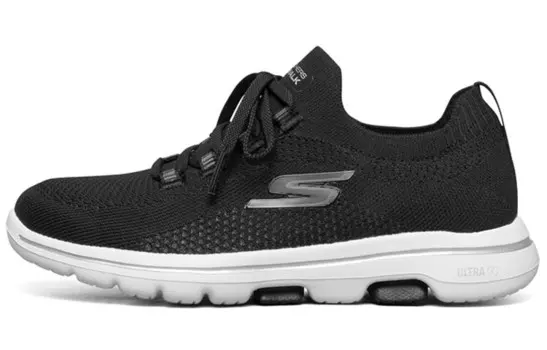 Кроссовки для бега Go Walk 5 женские с низким верхом, черные/белые Skechers