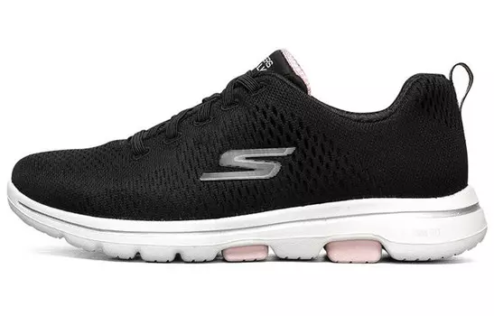 Кроссовки для бега Go Walk 5 женские с низким верхом, черные/светло-розовые Skechers