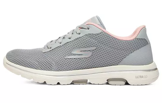 Кроссовки для бега Go Walk 5 женские с низким верхом серо-розовые Skechers