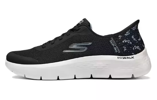 Кроссовки для бега Go Walk Flex женские с низким верхом, черные/зеленые Skechers