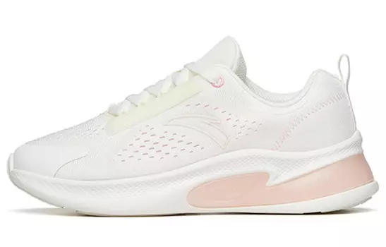 Кроссовки для бега из коллекции Running, женские, низкие, цвета слоновой кости, белые/флуоресцентные, светящиеся, зеленые Anta