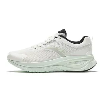 Кроссовки для бега из коллекции Running, женские, с низким верхом, цвета слоновой кости, белого/светло-зеленого/серебристого Anta