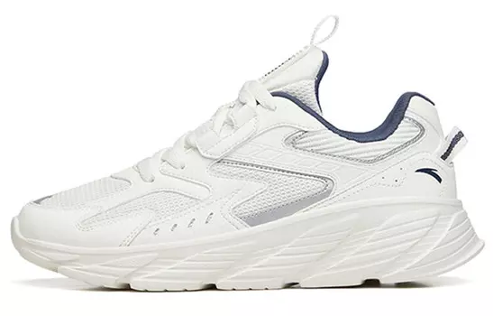 Кроссовки для бега из коллекции Running, женские, низкие, цвета слоновой кости, белые/серебристые/новые, чернильно-синие Anta