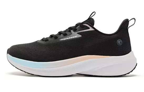 Кроссовки для бега Light Speed 4.0 женские с низким верхом, черные/эмалированные, пудровые Qiaodan