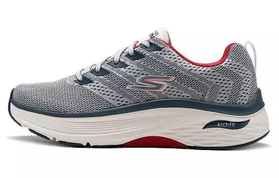 Кроссовки для бега Max Cushioning для мужчин с низким верхом серого/синего цвета Skechers