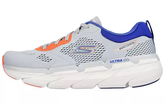 Кроссовки для бега Max Cushioning для мужчин с низким верхом серого/синего цвета Skechers