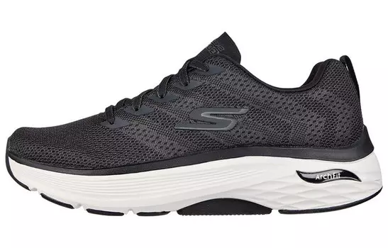 Кроссовки для бега Max Cushioning для мужчин с низким верхом, черного/белого цвета Skechers