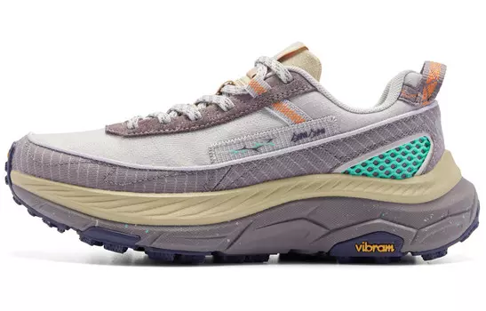 Кроссовки для бега Mountain God 2 LITE женские с низким верхом, бархатные, дымчато-серый/дымчато-фиолетовый Qiaodan