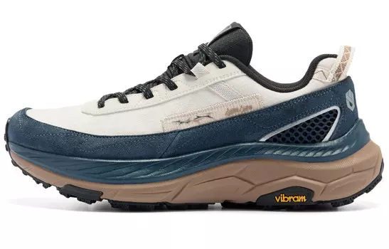 Кроссовки для бега Mountain God 2 LITE мужские с низким верхом, натуральный цвет / темно-синий Qiaodan