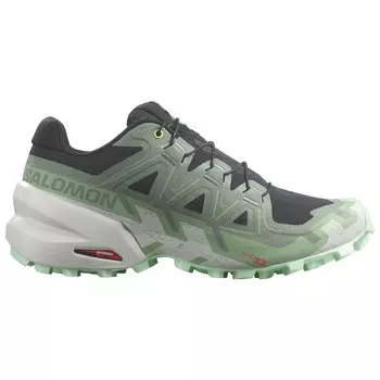 Кроссовки для бега по пересеченной местности Salomon Women's Speedcross 6, цвет Black/Laurel Wreath/Green Ash