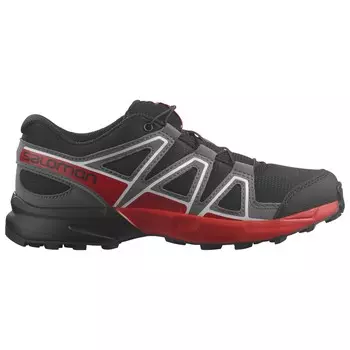 Кроссовки для бега по пересеченной местности Salomon Kid's Speedcross, цвет Black/Quiet Shade/High Risk Red