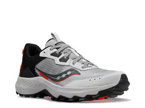 Кроссовки для бега по пересеченной местности Saucony Aura Trail — мужские, серые/красные/черные