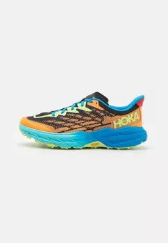 Кроссовки для бега по пересеченной местности Speedgoat 5 HOKA, цвет solar flare/diva blue