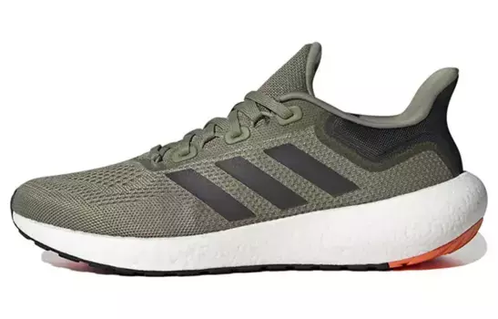 Кроссовки для бега Pureboost Go 22 унисекс с низким верхом зеленые/коричневые Adidas