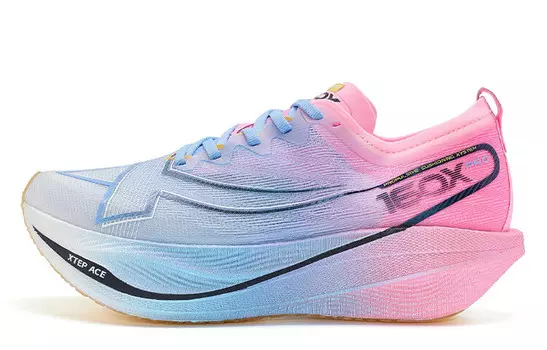 Кроссовки для бега Racing 160X 5.0 PRO женские с низким верхом флуоресцентные розовые/синие Xtep