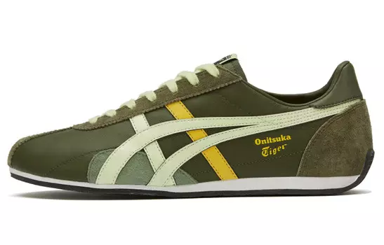 Кроссовки для бега Runspark унисекс с низким верхом, зеленые/желтые Onitsuka Tiger