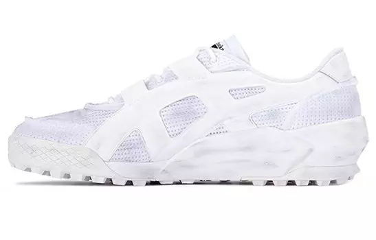 Кроссовки для бега с большим логотипом унисекс с низким верхом белые/серые Onitsuka Tiger