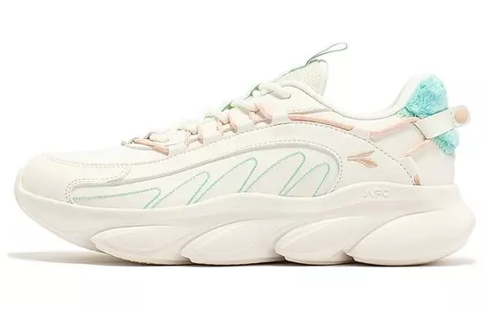 Кроссовки для бега Spirit Fox женские с низким верхом, цвет белый/салатовый/светло-лимонный/черный 361°