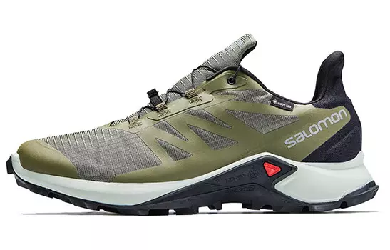 Кроссовки для бега Supercross 3 мужские с низким верхом темно-оливково-зеленого цвета Salomon